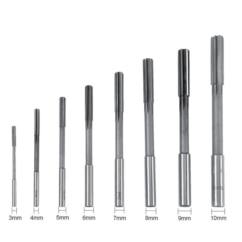 8 Pieces HSS H8 Chucking Reamer Milling Cutter Reamer Cutter
