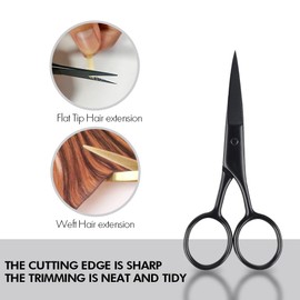 GlamorDove 10Pcs Curved Needles with Cutting Scissor Hair Curved Needles for Micro Beads Sewing Weft Extensions Hair Extensions Weaving Needles Hand Sewing Accessories Leather Canvas Repair Needles