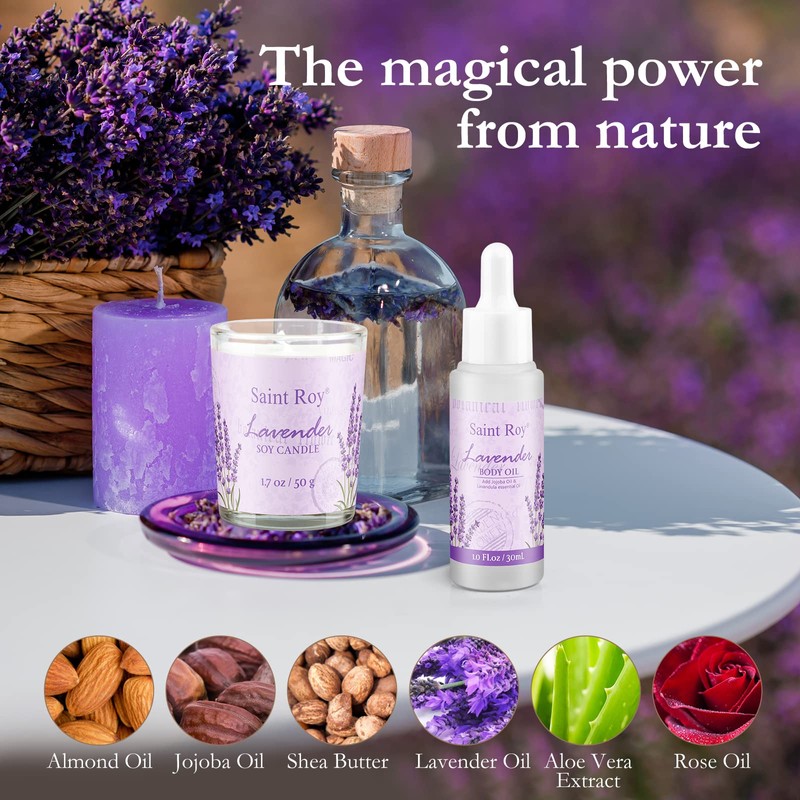 Spa Gift Basket for Women - Lavender Bath Sets for