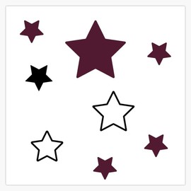 Maroon Star Set Bumper Sticker Vinyl Decal 5"