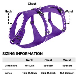 EXCELLENT ELITE SPANKER Escape Proof Dog Harness Reflective Harness with Padded Handle Breathable Durable Adjustable Vest for Medium Large Dogs Walking Training and Running Gear (Purple)