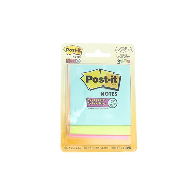 Post-it (R) Super Sticky Notes, 3 in. x 3 in,