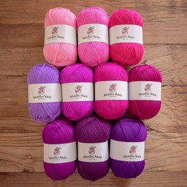 Studio Sam Acrylic Yarn Set. Ten Large 50g Skeins. Total 1030 Yards. for All Knitting, Crochet and Craft Projects. (Blossom Collection)
