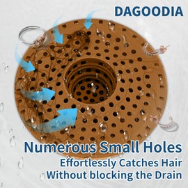 Dagoodia Bathtub Drain Hair Catcher,Tub Shower Drain Hair Trap/Strainer,3PCS Silicone Collapsible Tub Hair Catcher Drain Protector Designed for 1.47" to 1.75'' Regular Drains(Brown)