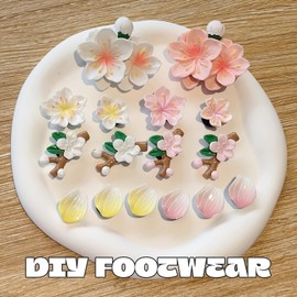 Shoe Charms Suitable for Crocs Badge Flowers, Shoe Jewellery for Crocs Plugs Women's Decoration, Shoe Clips Shoe Pin Cartoon, Girls DIY Decoration Shoe Pendant, Rubber, not have