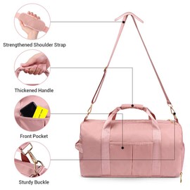 ICEIVY Gym Duffle Bag Dry Wet Separated Gym Bag Sport Duffle Bag Training Handbag Yoga Bag with Extra Drawstring Backpack(Pink-Upgrade)