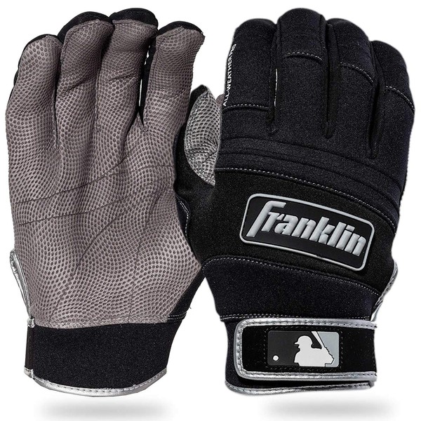Franklin Sports MLB Adult Cold Weather Pro Batting Glove, Pair, Small, Black/Black