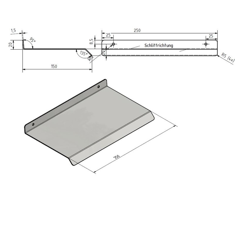 Weather Protection Small Pent Roof with Drip Edge Made of