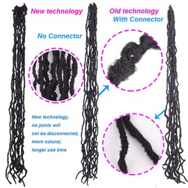 CLSFATION 36 Inch New Faux Locs Crochet Braids Hair Super Long Goddess Locs Crochet Hair Curly Wavy Soft Locs Braiding Hair Afro Roots Braid Collection Extended 1B 36 INCH 1 PACK