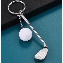 Miniblings 2 portachiavi da golf, con mazze da golf, golfista, bigiotteria originale, portachiavi, multicolore, 80mm