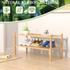 ROMGUAR CRAFT 2 Tier Bamboo Shoe Rack for Closet Free