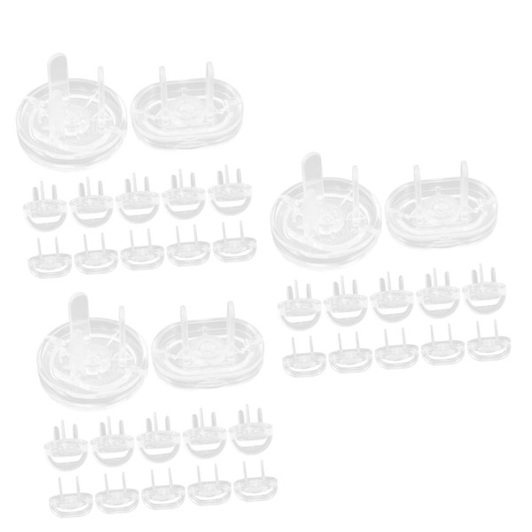 Operitacx 3 Sets Transparent Babyproof Outlet Covers Safety Plug Protectors
