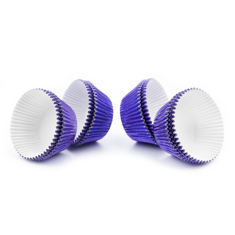Gifbera Purple Foil Cupcake Liners - Standard Size Metallic Muffin