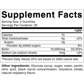 Vitamatic Biotin Gummies 10,000 mcg for Stronger Hair, Skin & Nails - 60 Vegan Gummies - Also Called Vitamin B7