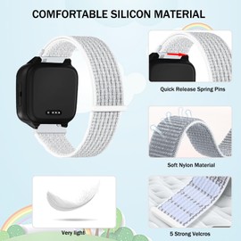 VELULYX Children's Nylon Strap for XPLORA X5/XGO2/XGO3, XPLORA Children's Smartwatch Girls Boys Replacement Wristbands for Xplora X5 Play/XGO2/XGO3