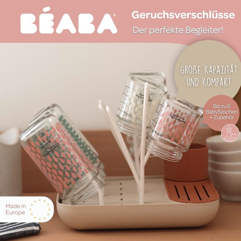 BÉABA, Drainer Baby Bottles, Large Capacity, Modular, Up to 6