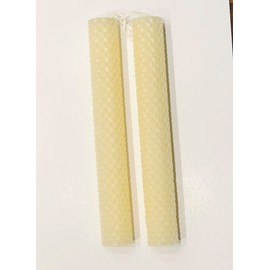 11 Inch Hand-Rolled Beeswax Taper Candles - Little Bee of Connecticut (Single Pair)
