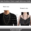 Garysiom 3 Pcs Chain Necklace for Men, 4mm Stainless Steel