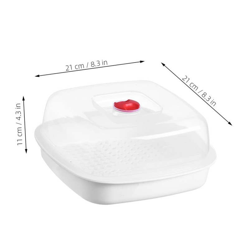 DOITOOL Microwave Steamer 8.27X8.27X4.33In Square Plastic Food Steamer with Ventilated