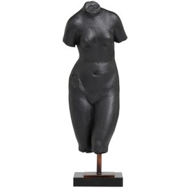 The Novogratz Polystone Woman Decorative Sculpture Home Decor Statue, Accent Figurine 5" x 5" x 14", Black
