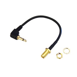 3.5mm L Shape Mono Mini Plug Male to SMA Female Converter Cable 0.1m FNT-LH-3SMA10