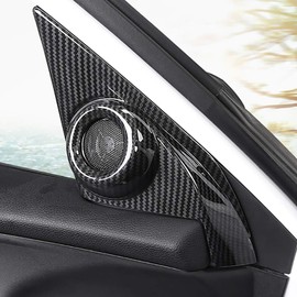 Kadore ABS Carbon Fiber Color Interior Front Door Speaker Window A Pillar Cover Trim for Honda Civic 2016-2019 Sedan 10th Gen 2-pc