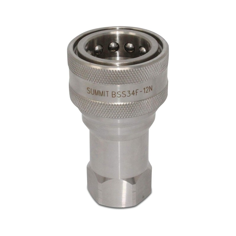 3/4″ NPT ISO 7241-B Stainless Steel Quick Disconnect Hydraulic Coupler