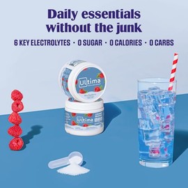 Ultima Replenisher Electrolyte Hydration Powder, Blue Raspberry, 30 Serving Canister - Sugar Free, 0 Calories, 0 Carbs - Gluten-Free, Keto, Non-GMO wi
