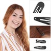 HFZRZFH 50 Pieces Black Metal Snap Hair Clips,No Slip Metal
