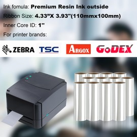 4.33'' x 328' UV Invisible Thermal Transfer Ribbon, Gcore Fluorescent Anti Theft Invisible Marking Ribbon, 1'' Core, Compatible with Zebra TSC GoDEX Argox, 1 Roll, Invisible Shifting to Blue