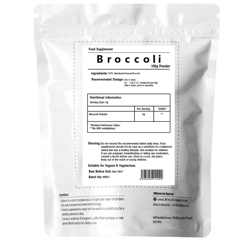UKHealthHouse Broccoli Powder | Contains Activated Sulforaphane Supplement | Potent