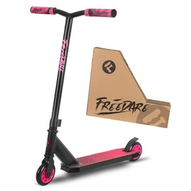 FREEDARE Pro Stunt Scooter for Kids & Teens 8 Years Old Above, Beginner Riders, 100mm PU Wheels, Freestyle Kick Scooter for Tricks, Pink