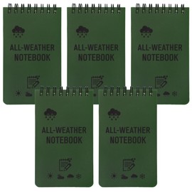 YDHfdc 5 Stück Mini Notizbuch Wasserfest Notizblock Klein mit Top Spirale Pocket Notebook Allwetter Notizbuch Klein mit Raster für Outdoor, Zuhause, Schule, Büro