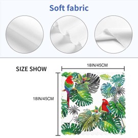 Yibeas Macaw Bird Cloth Napkins Dinner Table Napkins Watercolor Tropic Bird and Monstera Tropical Greenery Palm Tree Washable Reusable Napkins Set of 4 Home Holiday Party Wedding