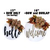 FALL WELCOME Wreath for Front Door Round Hello Hanger with