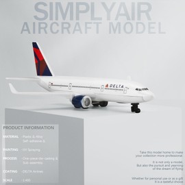 SimplyAir 1/400 Delta Airplane Model Kits Plastic Airplane Model for Collection and Display
