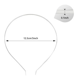 Lawie 30 Pack 3mm Blank Silver Thin Metal Headbands - Plain Hard Skinny Tiara Crown Frame Base Wire Hair Bands for DIY Crafting Hair Accessories Bendable No Teeth Hair Hoops Head Clasps for Women Men