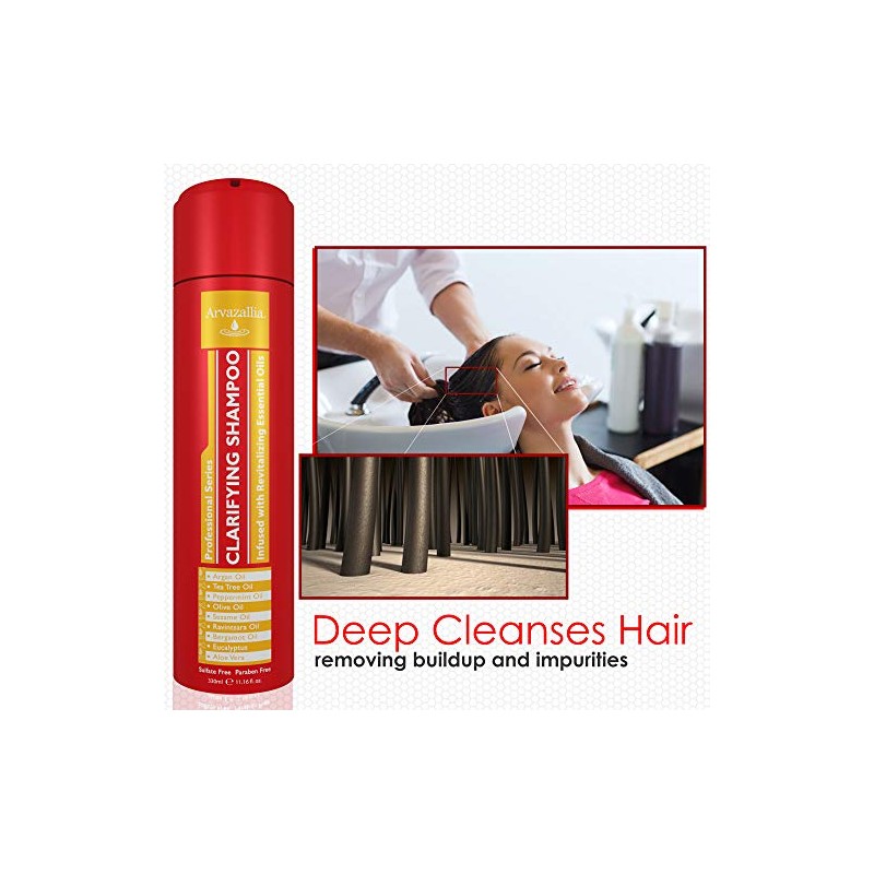 Arvazallia Clarifying Shampoo Infused with Revitalizing Essential Oils - Professional-Grade