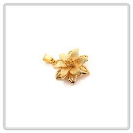 Mgutillart Fashion 18K Gold Plated Flower Pendant Necklace(Gold)