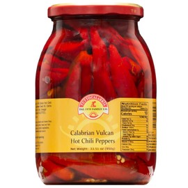 TuttoCalabria, Calabrian Long Vulcan Hot Chili Peppers, Great for Antipasto, Pizza, Pasta, or any other dish that requires hot peppers, Club Pack, 33.51 oz, (950 g)