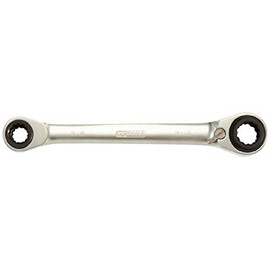 KS Tools 503.4586 4 in 1 GEARplus Switchable Double Ratchet Ring Spanner, 5/16 Inch x 1/2 Inch + 7/16 Inch x 3/8 Inch