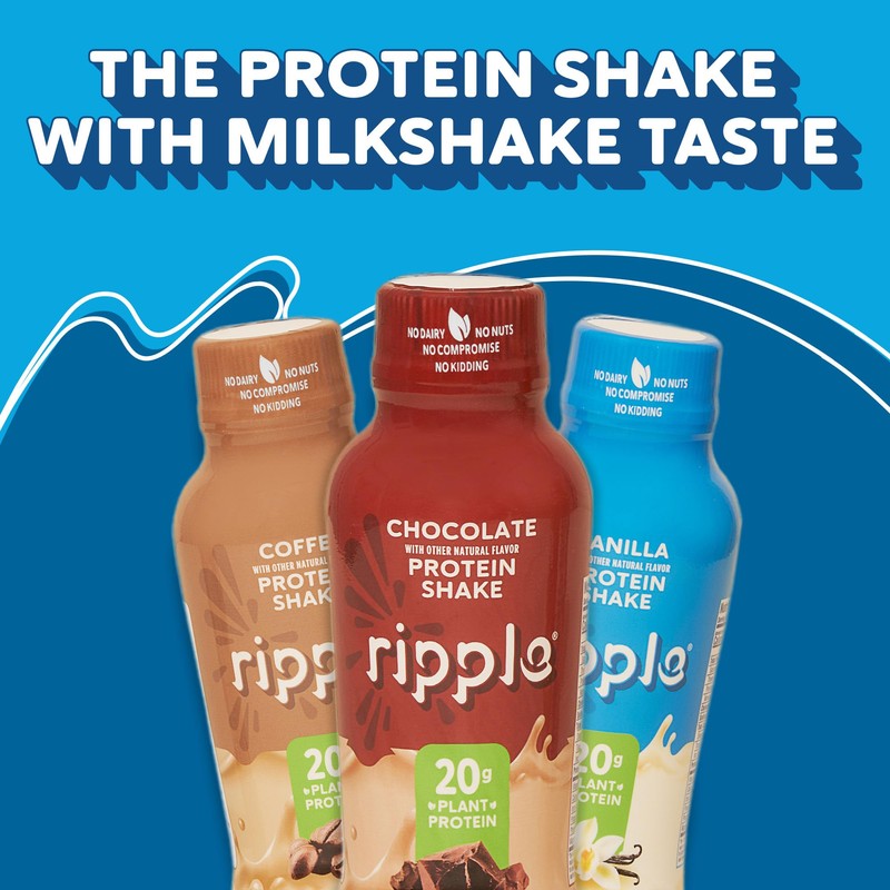 Ripple Plant Based Protein Shake Variety Pack | 20g of