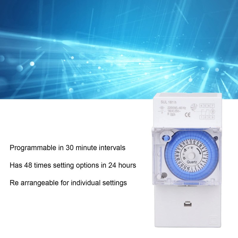TICFOX 24 Hour Mechanical Timer Waterproof Programmable 24h Time Switch