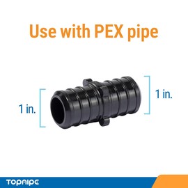 (Pack of 5) Topaipe 1 Inch PEX Poly Crimp Coupling, PPSU Crimp Coupling for Pipe, Plumbing Fittings, Poly Full Flow Fittings for PEX Tubing, ASTM F2159