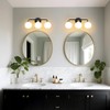 3 Light Bathroom Vanity Light, Black and Gold Bathroom Light