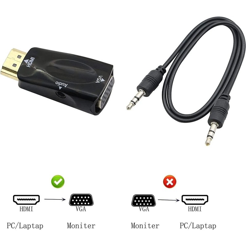 Multibao HDMI to VGA Adapter Converter with 3.5mm Audio Jack
