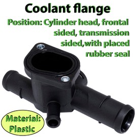 AERZETIX - C67184 - Coolant flange with gasket - installation side cylinder head, transmission side - compatible with VW OE numbers 06A121132R