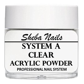 SHEBA NAILS System A Acrylic Nail Powder CLEAR- 1oz Jar
