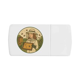 'Beekeeper with Bees' Pill Box with Tablet Splitter (PI00035122)