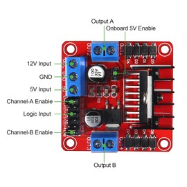 Diitao 2pcs L298N Motor Drive Controller Board Module Stepper Motor TT Motor Control Module Dual H-Bridge with 4pcs DC Motor and Smart Car Wheel for Arduino